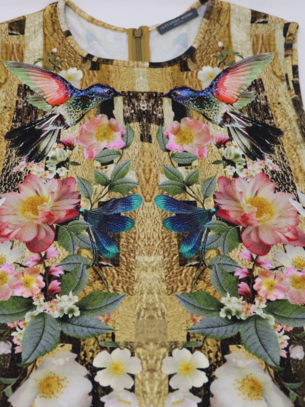 Alexander McQueen Sleeveless Tank top Blouse Hummingbird Floral 2013 - Picture 7 of 14